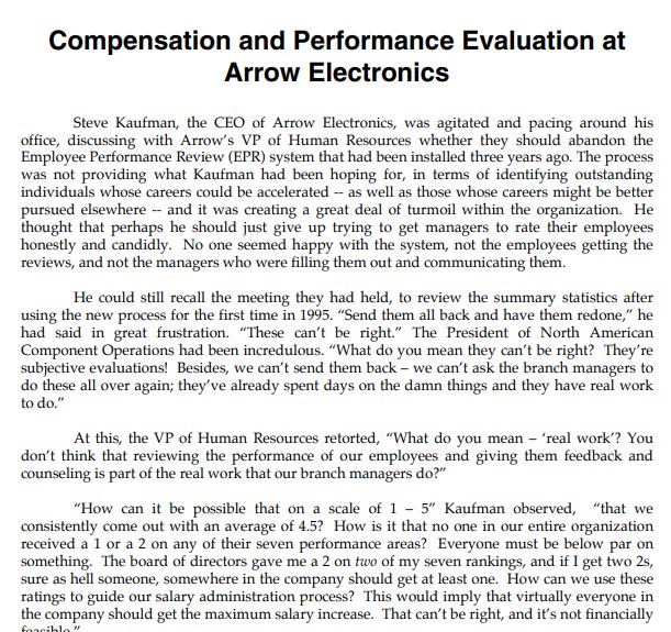compensation and evaluation