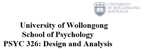 PSYC326 Design and Analysis Assignment Report