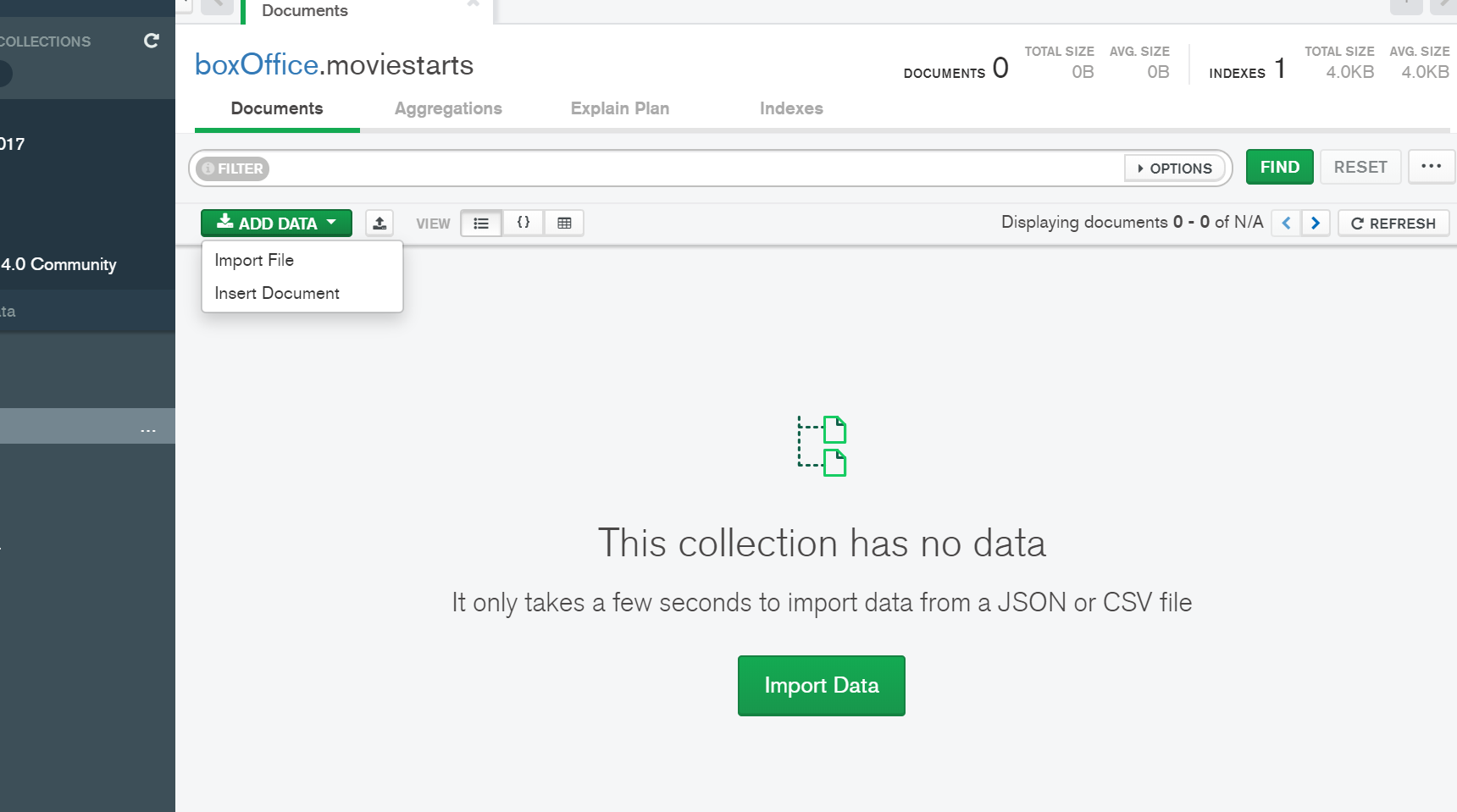 3. Click on ADD DATA