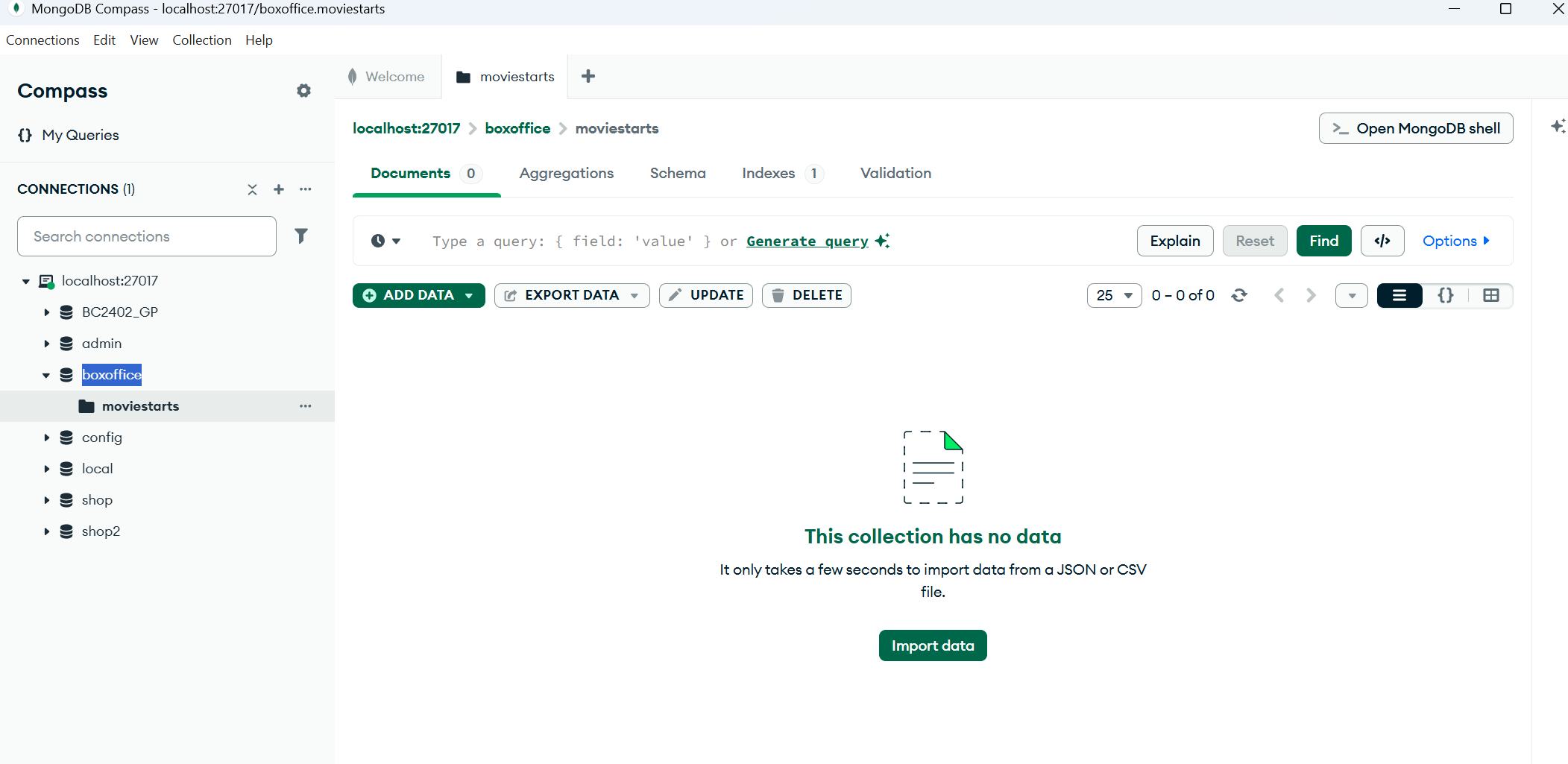 Import JSON or CSV file