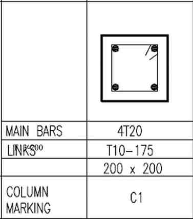 QSM201 ECA Figure Q1.3: Column Stump Details (NTS)