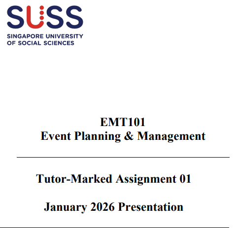 EMT101 Event Planning & Management Tutor-Marked Assignment 01 January 2026 Presentation