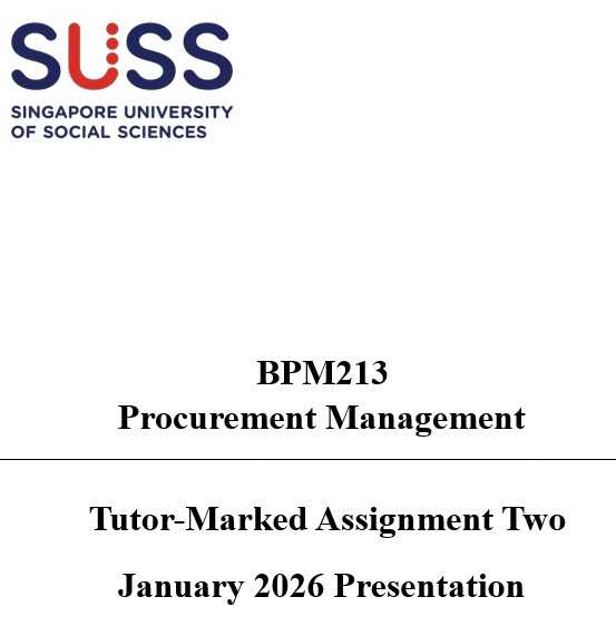 BPM213 Procurement Management Tutor-Marked Assignment 2, 2026 | SUSS