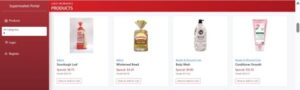 The category links in the Product page
