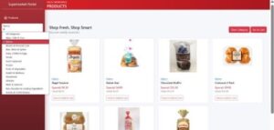 The Products page for a selected category