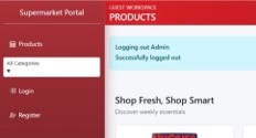 Flashed messages for logout by admin user