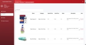 Admin Products page for admin user